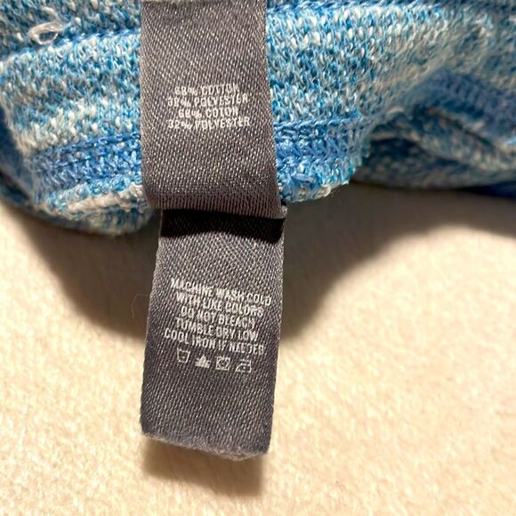 Aerie- Heather Blue Boho Cotton Shorts with Drawstring & Stripes- Size Medium - Picture 9 of 9